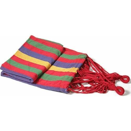 Portable Hammock Outdoor Garden Hammock Hanging Bed Stripe Camping Red Hammock Canvas Travel For Home Swing Hiking M3E8