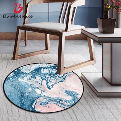 Bubble Kiss Thickened Sponge Round Carpet In The Living Room Nordic Style Abstract Gilded Ocean Pattern Bedroom Rug Soft Mats