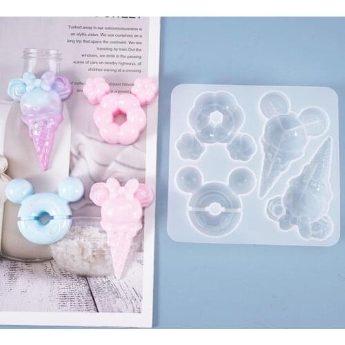 Crystal UV epoxy resin Silicone Mould Doughnut Ice Cream Silicone Mold jewelry pendant sweater chain Decoration Craft art