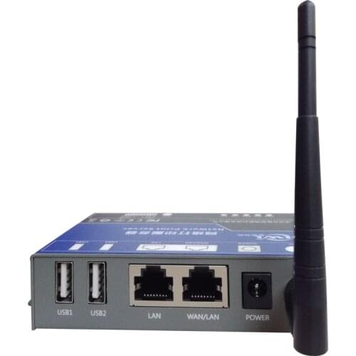 1/2 USB port Network Printer Server office printer sharing device remote small wireless printing WiFi WAN LAN NET