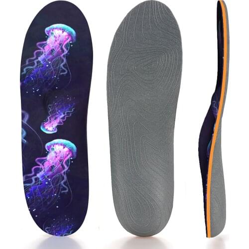 Purple Jellyfish High Arch Support Insole Memory Foam Relief Plantar Foot Pain Orthopedic Insoles for Men and Women Sneaker