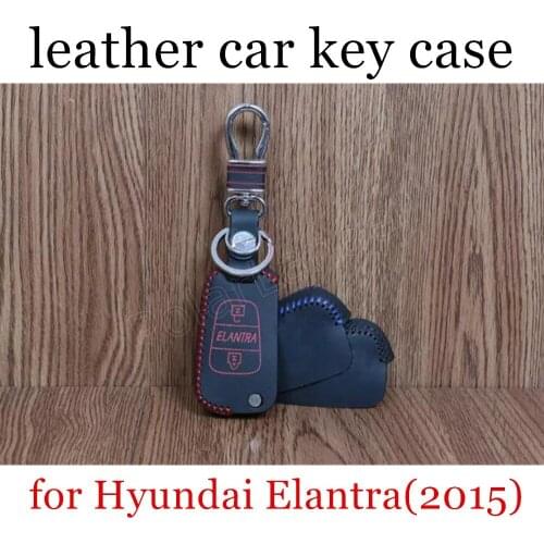 Only Redfactory promoted Car key case leather car key case Hand sewing car key cover DIY fit for Hyundai Elantra(2015)