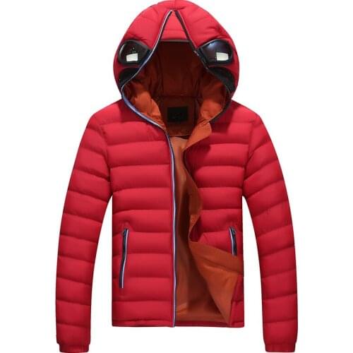 Thick Down & Parka Coat Oversize 4XL Keep Warm Winter Mens Black Blue Red Padded Jacket Hooded with Glasses Mens Clothing