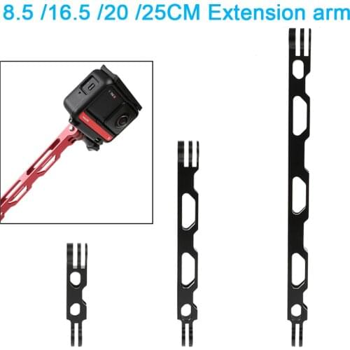Aluminum Alloy Extension Arm Metal Pole Mount Helmet Stick for Gopro 9/MAX/8/7/6/5,Insta360 One R Insta 360 ONE X/X2 Accessories