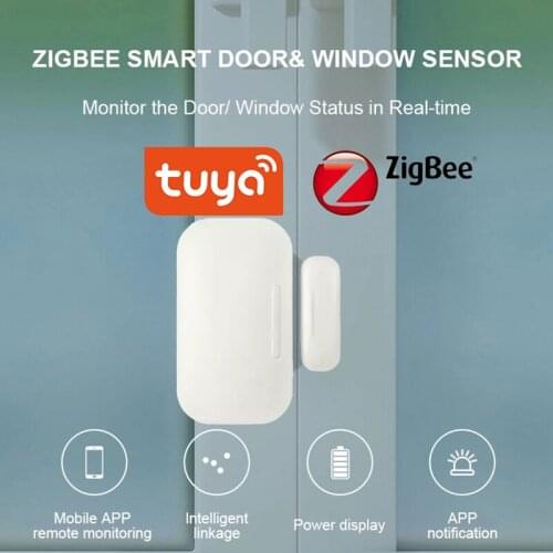Tuya Mini ZigBee Door Window Sensor Wireless Smart Security Alarm Sensor System Smart Home Detector Tuya Smart life App Control