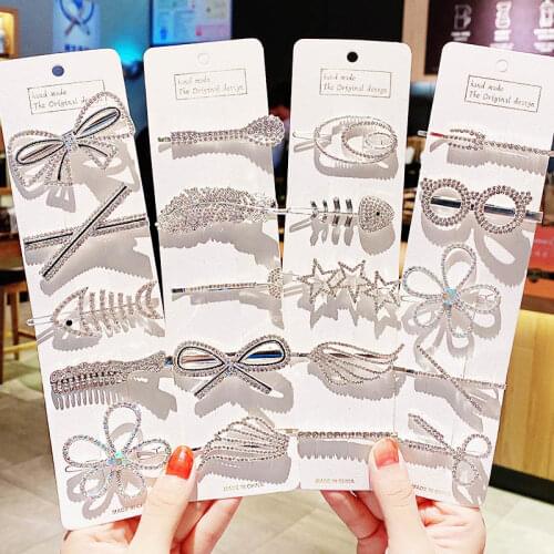 1Set New High Quality Women Luxury Shining Crystal Hair Clips Elegant Headband Hair Ornament Hairpins Fashion Hair Accessories