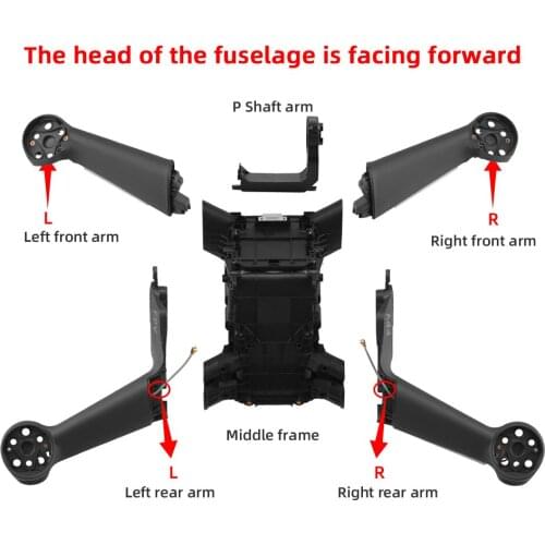 SUNNYLIFE Replacement Arm for DJI FPV Front Back Left Right Arm Repair Spare Parts Replacement for DJI FPV Combo Accessories