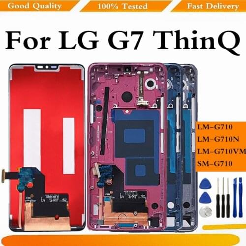 Original For LG G7 LCD Display Touch Screen Digitizer Assembly For LG G7 ThinQ G710 Screen Display With Frame Replacement
