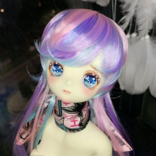 1/3 1/4 1/6 1/8 Bjd SD Doll Wig High Temperature Jellyfish Wire Fiber Colorful Wig For Hair