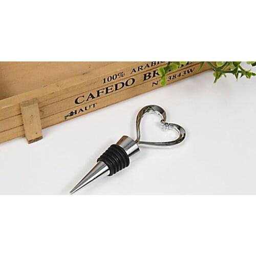 1PC New Elegant Heart Shaped Wine Stopper Zinc Alloy Red Wine Bottle Stopper ELJ 017