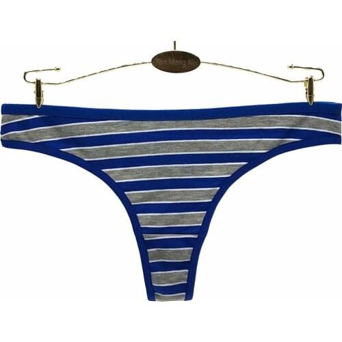 12pcs/lot ladies Thongs Low-Rise T-shaped panties sexy panties cotton Underwear striped Panties sexy String Teenage Briefs