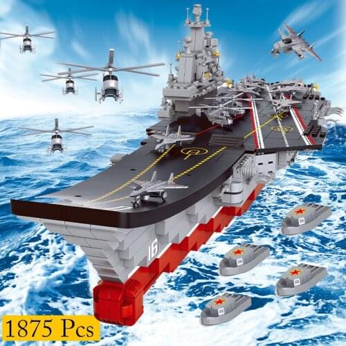 1875pcs Puzzles Bricks Para 3D Military Aircraft Carrier Fighter Helicopters Building Kits Adult Puzzle games jigsaw Bricks Toy