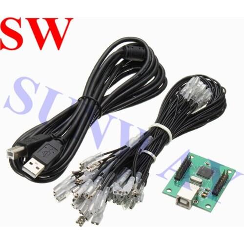 2 players PC PS/3 2 IN 1 Arcade to USB controller 2 player MAME Multicade Keyboard Encoder 2 Players USB Interface