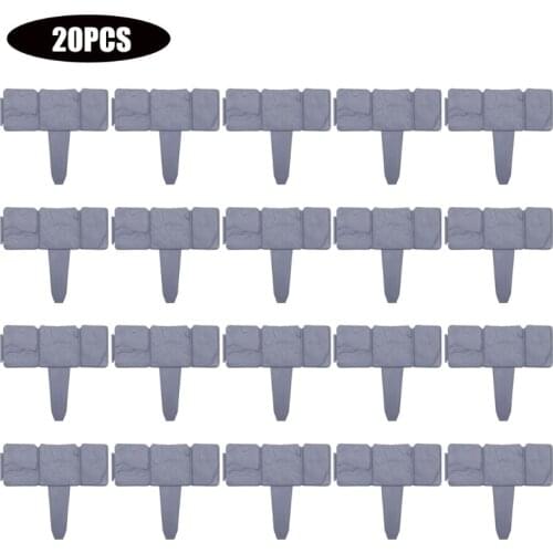 5/10/20 Pcs Imitation Stone Effect Lawn Fence Gardening Edging Interlock Flower Bed Border Plant Bordering Grass Edge Fence