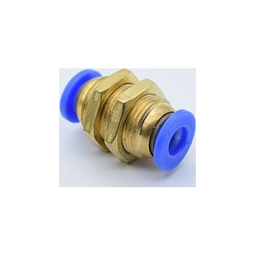 5Pcs Air Pneumatic Straight Bulkhead Union 4mm 6mm 8mm 10mm OD Hose Tube One Touch Push Into Gas Connector Brass Quick Fitting