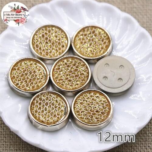 50pcs honeycomb golden plastic flatback button bead decoration craft scrapbook accessories