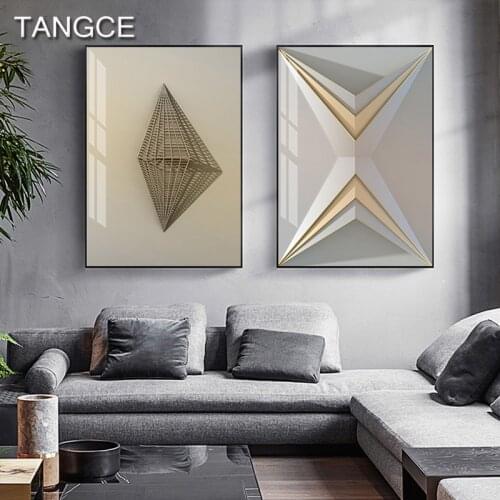 Abstract Geometry Patterns Painting Fashion Canvas Art Nordic Poster Print Wall Art Picture for Living Room House Entrance Decor