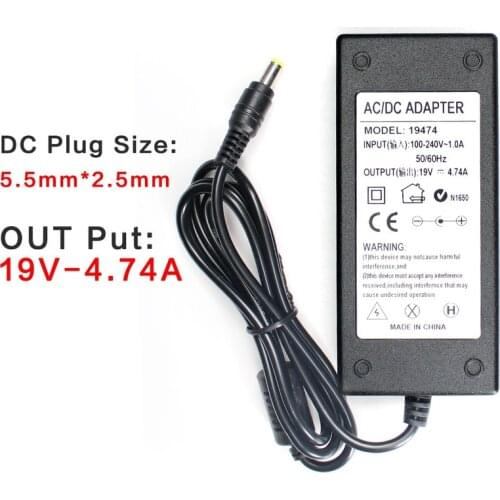 AC DC 19V Power Adapter Supply 4.74A Laptop Notebook 19V Power Adapter 19V 4.74A Charger For Asus K53B K53BY K53E K53F Laptop
