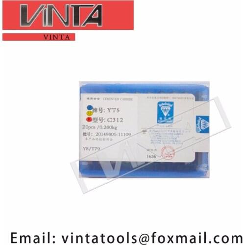 Free shipping high quality 20pcs/lots C312 YG6/ YG8/ YW1/ YW2/ YT5/ YT14/ YT15 cnc carbide welding inserts