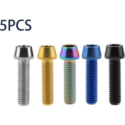 Catdogbear 5Pcs Titanium Ti Bolt M8x25/30/35/40/45mm Hex Head Screw Motorcycle Bicycle Accessory