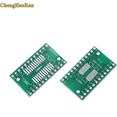 ChengHaoRan 5PCS SOP24 SSOP24 TSSOP24 to DIP24 PCB SMD DIP/Adapter plate Pitch 0.65/1.27mm PCB Board