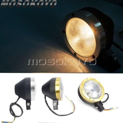 4.5'' Vintage Motorcycle Retro Headlight Front Lighting E-Mark Approved for Scrambler Chopper Cruisers Bobber Custom Head Lights