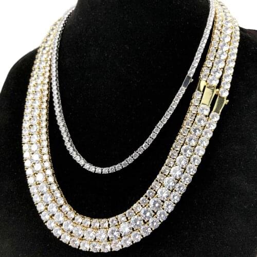 Hip hop gold jewelry Fashion 3mm and 4mm tennis chain