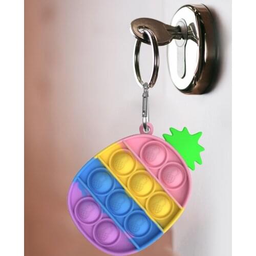 Push Bubble Toy Pineapple Shaped Pendant Autism Special Needs Concentration Push Bubble Sensory Decompression Fidget Toy