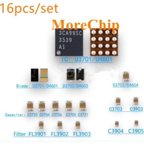 For iPhone 7 7Plus LED Backlight Set Kit Driver IC U3701 U4601 Diode D3701 D3702 D4602 C3725 C3703 C3702 Filter FL3901 3902 3903