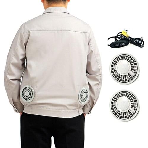 Air Conditioned Jacket Camouflage Cooling Men USB Long Sleeve Sun Pro-tection Coat with Fan for Office Air Conditioned Jacket