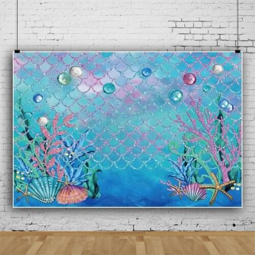 Beautiful Shiny Seashell Coral on the Sea Bottom Backdrops Photo Background House Decorations for Kids Photography Props