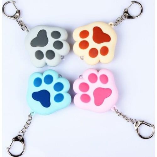 Cartoon Cute Keychain Cat Paw Feet Key Chain Sound Light LED Flashlight Key Ring Holder Figure Pendant Chaveiros Llaveros Gift