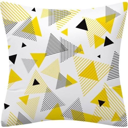 AsyPets Pillowcase Yellow With Geometric Figure Series Square For Home Decoration Car Sofa Cushion Covers Set
