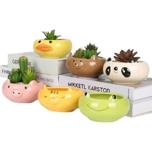 2021 New Potted Plant Succulent Flowerpot Personality Mini Lovely Tray Ceramic Landscape Round Small Balcony Simple