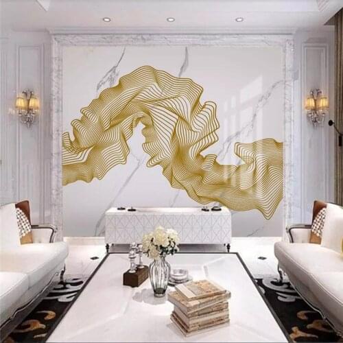 Beibehang Custom wallpaper mural marble gold lines abstract jazz white stone background wall papers home decor papel de parede