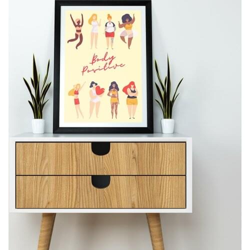 Body Positive Poster Art Print Power Posters Abstract Minimalist Wall Feminist Woman Dancing Canvas Painting Pictures Home Decor