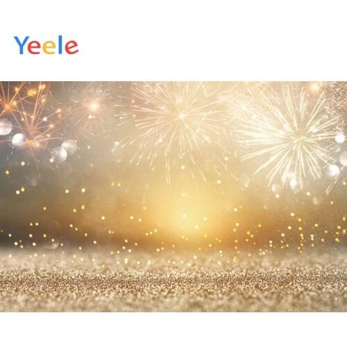 Christmas Polka Dots Shiny Glitter Light Bokeh Fireworks Backdrop Happy New Year Vinyl Photography Background For Photo Studio