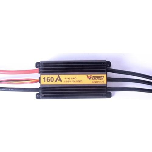 VGOOD Airplane32 A32 160A Airplane Brushless ESC 5.5-8V/10A SBEC OPTO 4-14S LIPO for RC Model 3D Ducted Airplane Fixed-Wing