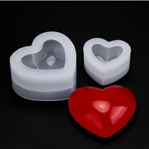 3D Love Heart Dessert Cake Silicone Mold DIY Decoration Resin Mousse Kitchen Baking Pastry Handmade Crystal Cake Candy Moulds