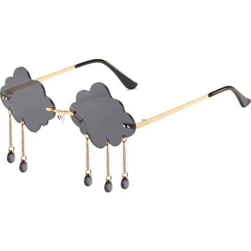 2020 Rimless Sunglasses Women Vintage Clouds Tassel Sun Glasses Men Frameless Punk Glasses Shades Oculos UV400