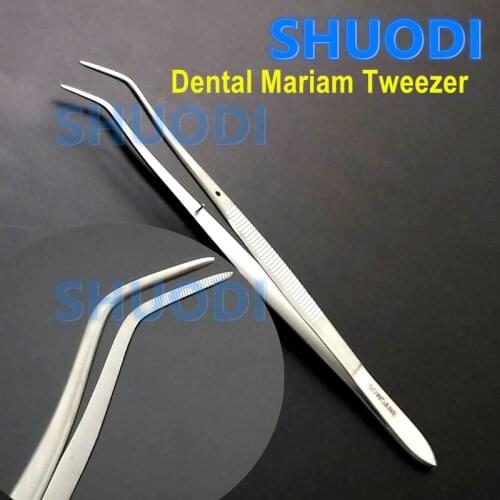 Dental Mariam Tweezer Cotton Dressing Tweezer College Tweezers serrated Tip Dental Teeth Cleaning Tweezer