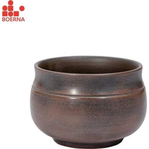 BOERNA 2pcs 75ml Mug Vintage Coarse Pottery Tea Master Cup Chinese Style Nixing Tea Cup Tea Bowl Ceramics Creative Home Decor