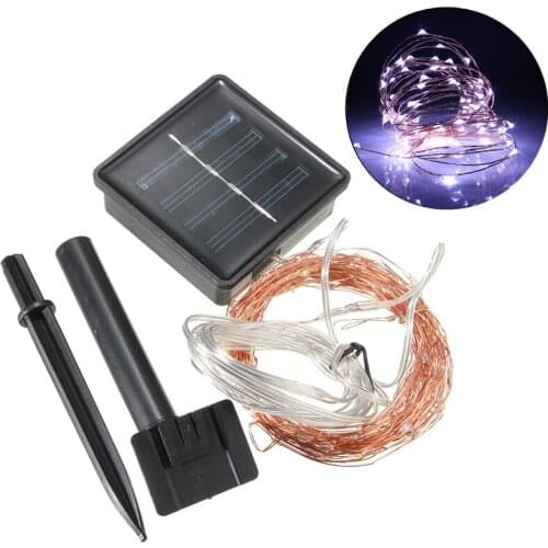 Waterproof 10M 100LEDs Solar Power String Fairy Lights Holiday Lighting Christmas Party Garden Tree String Lamp+2m Down-lead