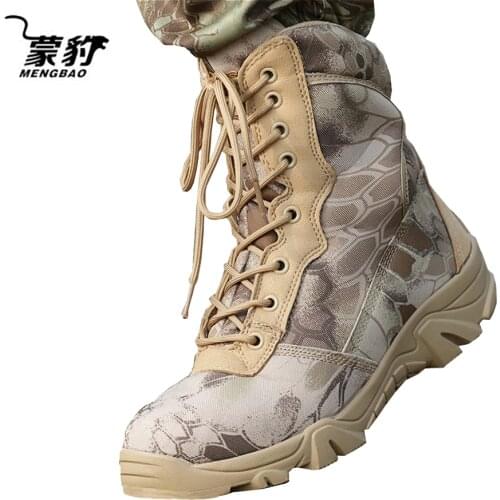 Military Tactical Boots Army Python Camouflage Combat Boots Men Winter Work Shoes Botas Sapato Masculino Fashion Motorcycle Boot