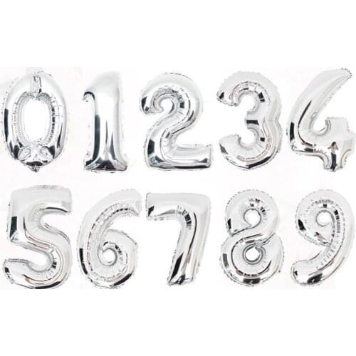 Number Balloons 16 inch Baby Shower Helium Foil Ballon 0-9 Birthday Wedding Engagement Party Decorations Kid Baloons Birthday