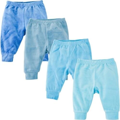 3 4 pcs/set Winter Baby Pants Newborn Trousers Cotton 0-12 Months Pant Mid Waisted Pants For Girls Boys