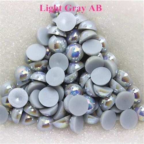 1.5-12mm Flatback Light Grey AB Half Round Pearl Beads Resin ABS Imitation Pearl Beads DIY Wedding Dress Button Nail