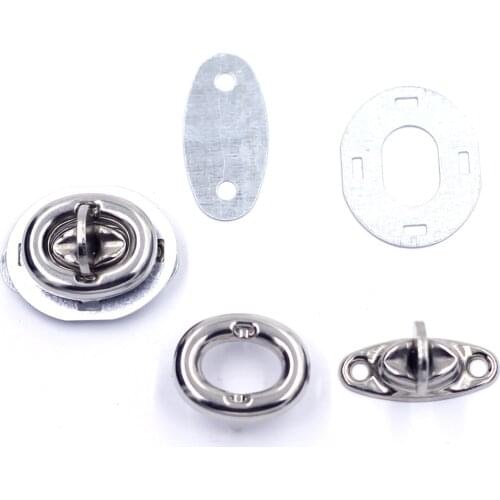 10 Sets Silver Tone Oval Metal Frame Kiss Clasp Closure Lock Purse Twist Turn Lock DIY Bag Accessories 17x33mm