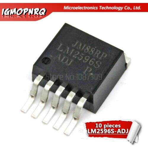 10pcs LM2596S-ADJ LM2596 LM2596S Voltage Regulators - Switng Regulators 150 KHZ 3A EP-DOWN VLTG REG TO-263-5