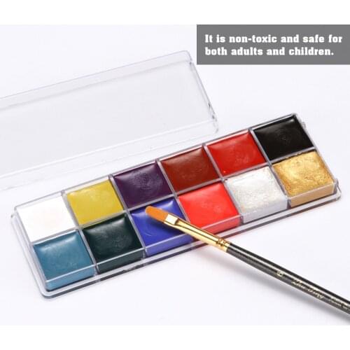 12 Colors Oil Paint Face Body Painting Pigment Art Theme Party Halloween Fancy Dress Party Make Up Tool